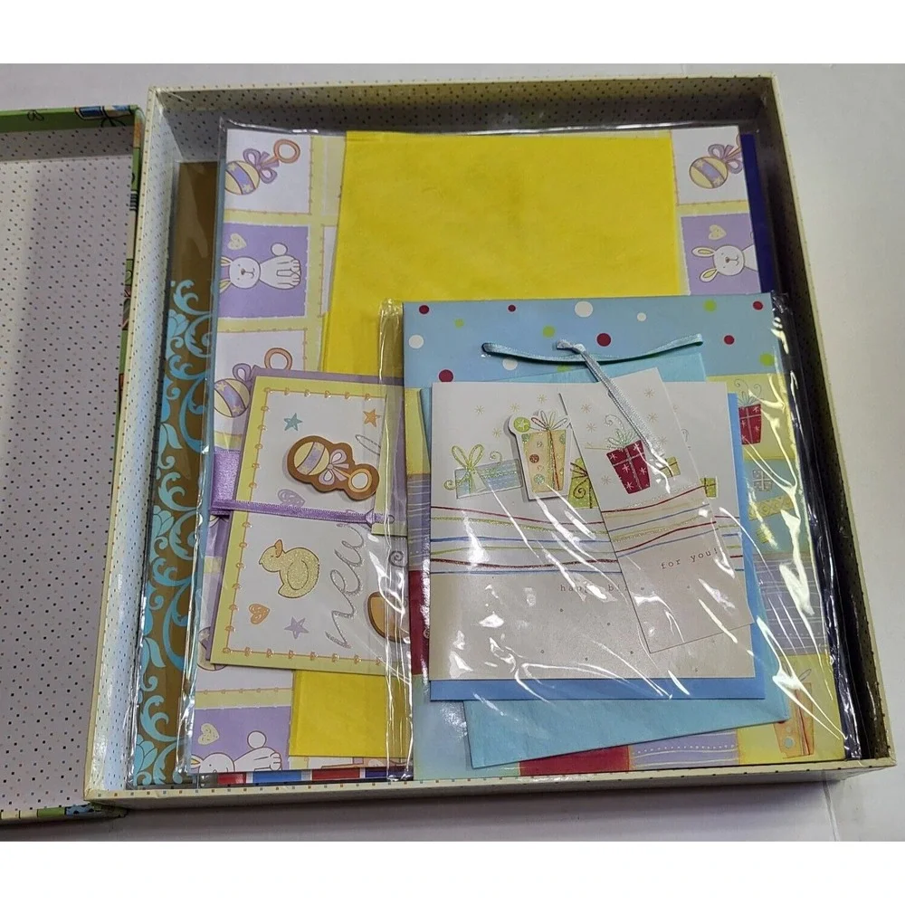 New Luxury‎ Wrapping Paper Set of 9 Coordinated Gift Wrapping Sets Birthday Baby